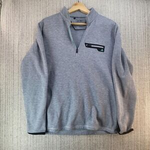 Adidas Golf Pullover Mens Medium Gray Quarter Zip Chest Pocket Athletic Layer